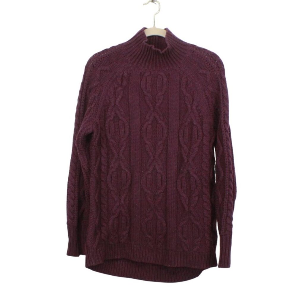 LL Bean Cozy Fisherman Sweaters and Pullovers Burgundy Size Small